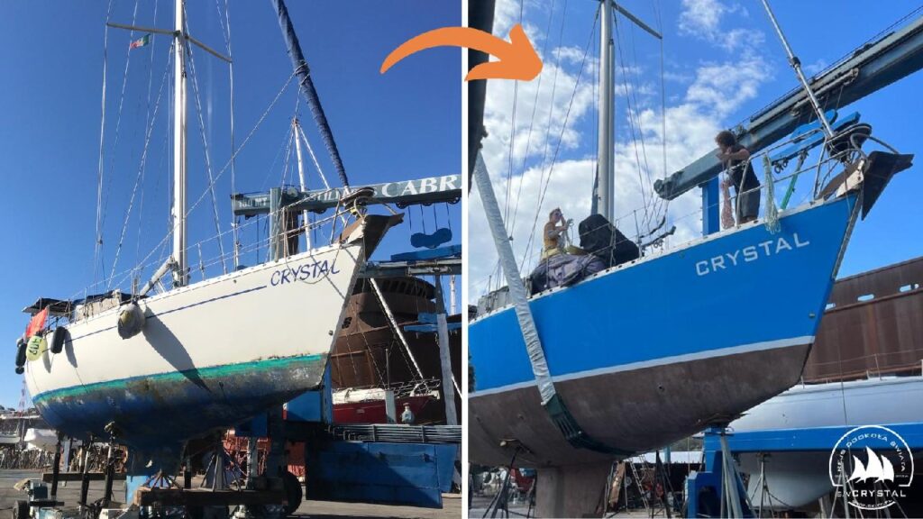Jacht Crystal przed i po remoncie 2023
