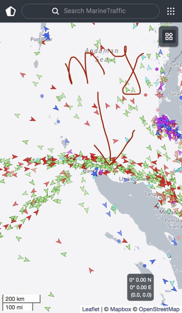 Ruch w cieśninie Malaka. 