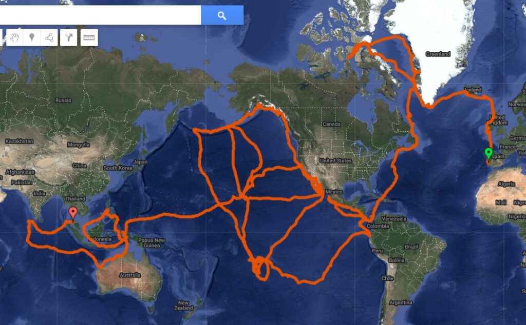 Trasa Crystal od opuszczenia Lizbony w kwietniu 2018 roku. 