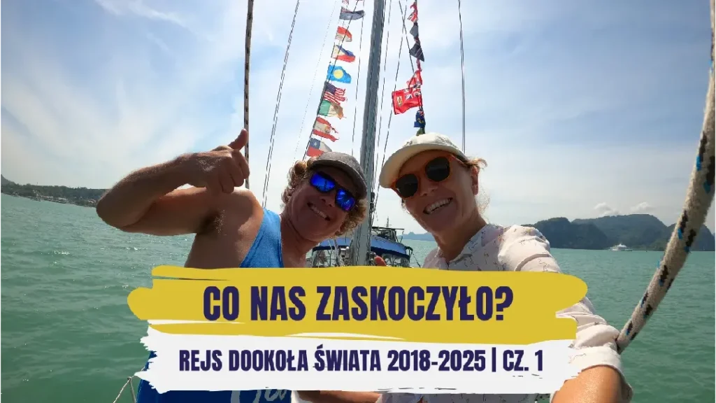 Ola i Michał na pokładzie Crystal, obwieszonej we flagi